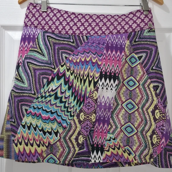 Moshiki (or Miriki/Gugi) Reversible Floral Cotton Wrap Mini Skirt Snap OSFM S-XL - Picture 11 of 13